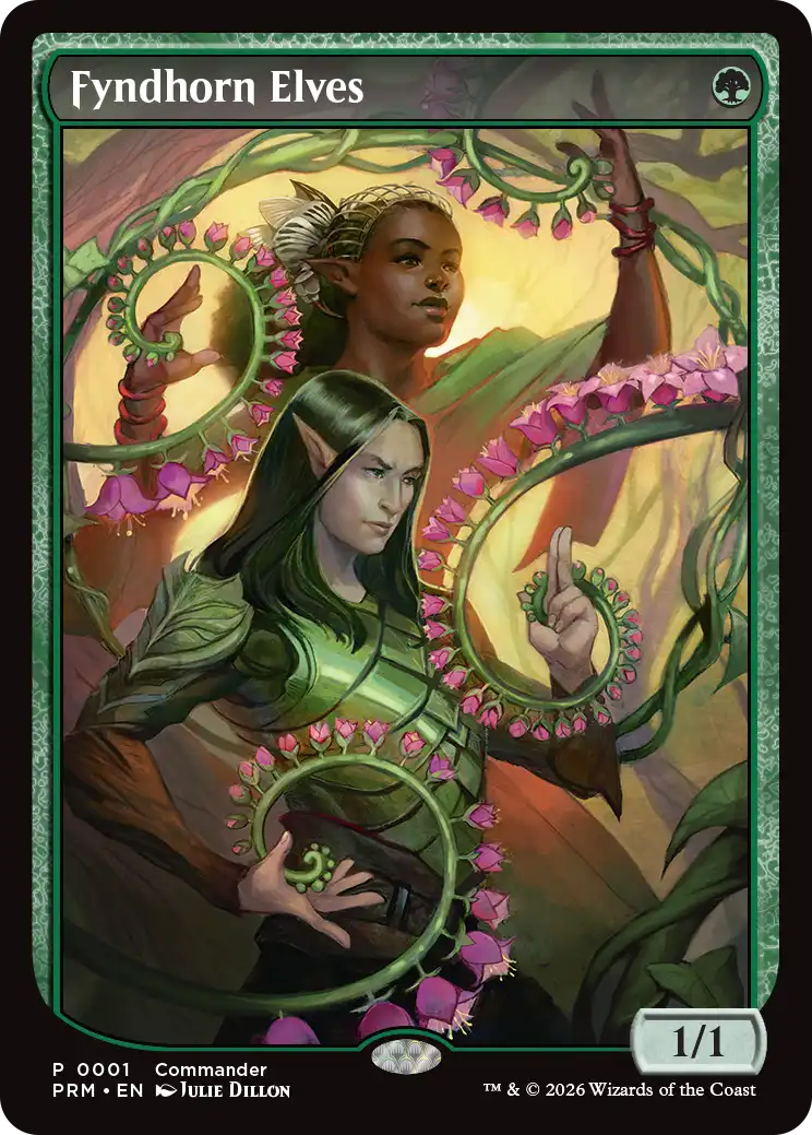 Fyndhorn Elves CommandFest 2026 promo card with art by Julie Dillon