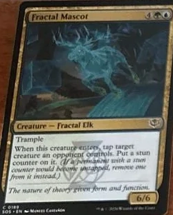 Fractal Mascot — Quandrix 6/1 Fractal Elk with trample and stun counters