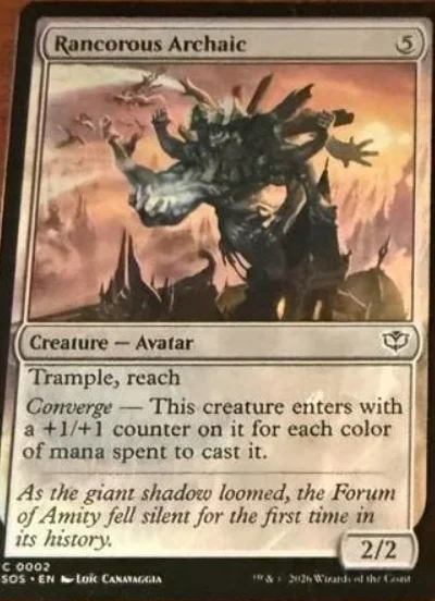 Rancorous Archaic — Converge creature, enters with +1/+1 counters for each colour spent