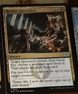 Render Speechless — Silverquill hand disruption with +1/+1 counter upside