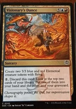 Visionary's Dance — Prismari sorcery creating 3/3 Elemental tokens with flying